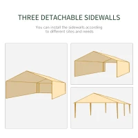 Outsunny 6 x 3 m Party Tent Gazebo Marquee Outdoor Patio Canopy Shelter with Windows and Side Panels White(m-6)