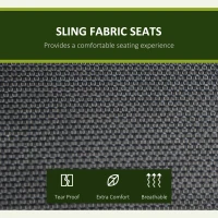 Outsunny Three Person Steel Outdoor Porch Swing Chair Bench with Canopy Cover - Black(m-5)