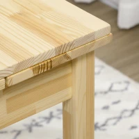 HOMCOM Massief houten eettafel, opklapbare tafel, uitbreidbaar, naturel(m-8)