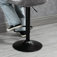 HOMCOM Adjustable Bar Stools Set of 2 Counter Height Barstools Dining Chairs 360° Swivel with Footrest for Home Pub, Grey(m-9)