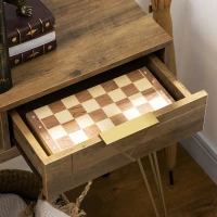 HOMCOM Consola Móvel de Entrada com 2 Gavetas Prateleira Aberta e Pés de Aço Estilo Moderno 120x29x79cm Madeira e Bronze(m-8)