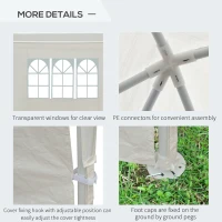 Outsunny 6 x 3 m Party Tent Gazebo Marquee Outdoor Patio Canopy Shelter with Windows and Side Panels White(m-5)