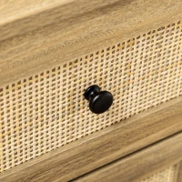 HOMCOM Cómoda com 4 Gavetas Cómoda de Madeira com Gavetas de Vime e Pés Elevados 80x35x95cm Madeira(m-9)