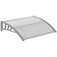Outsunny Door Canopy Awning Outdoor Window Rain Shelter Cover for Front/Back Door Porch Clear 100 x 75cm(m-11)