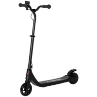 HOMCOM Electric Scooter, 120W Motor E-Scooter, Adjustable Height, Rear Brake for Ages 6+ Years - Black(m-11)