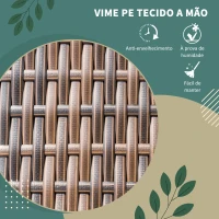 Outsunny Conjunto de Refeição de Vime Conjunto de Refeição 7 Peças com Mesa e 6 Cadeiras Dobráveis para Jardim Exterior Pátio Varanda Marrom(m-5)