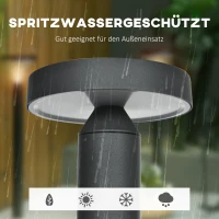 Outsunny Gartenlampe, Wegleuchte, Pfostenlicht mit LEDs, wetterbeständig, 20 cm x 20 cm x 90 cm, Dunkelgrau(m-6)