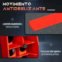 HOMCOM Plataforma Step para Deporte y Gimnasia con Altura Regulable en 10/15/20 cm Carga 150 kg 78x28x20 cm Gris y Rojo(m-6)