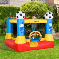 Outsunny Selbstaufblasende Hüpfburg inkl. Gebläse, Flicken, Befestigungsmaterial 225 cm  x 220 cm x 195cm(m-2)