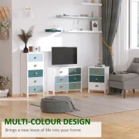 HOMCOM Slim Storage Cabinet Organiser, Chest of Drawers, 5-Drawer Dresser with Metal Handle for Living Room, Bedroom, Blue(m-4)