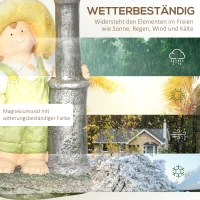 Outsunny Figurka ogrodowa "Mały chłopiec z latarnią" z LED solarnym światłem, Figurka ogrodowa(m-6)