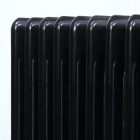 HOMCOM Ölradiator tragbar elektrisch Heizkörper 2000 W 3 Heizstufen 24-Stunden-Timing elektrische Heizung 9 Heizplatten mit 4 Rollen Griff Überhitzungsschutz Schwarz Stahl  46,5 x 24,5 x 64 cm(m-9)