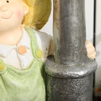 Outsunny Figurka ogrodowa "Mały chłopiec z latarnią" z LED solarnym światłem, Figurka ogrodowa(m-8)