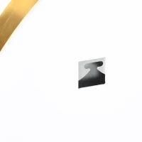 kleankin Ronde spiegel met LED-verlichting, tijdweergave, geheugenfunctie, goud+zilver(m-9)