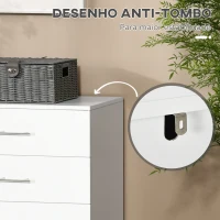 HOMCOM Cómoda com 4 Gavetas Cómoda de Dormitório de Estilo Moderno para Sala de Estar Entrada Corredor 112x38,2x81cm Branco(m-6)