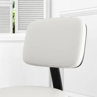 HOMCOM Beautician's Swivel Salon Chair w/ Padded Seat Back 5 Wheels Adjustable Height Salon Hairdressers Tattoo Spa Rolling Cushion Professional 48cm White(m-9)