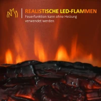 HOMCOM Elektrokamin LED-Kamin, Infrarotheizung bis 32° C, Fernbedienung, 42,2 x 27,2 x 57 cm, Schwarz(m-5)