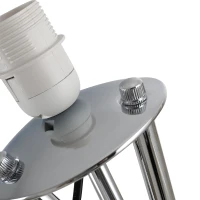 HOMCOM Vloerlamp staande lamp stoffen kap driedubbele metalen voet zilver + wit 48 x4 8 x 162(m-7)