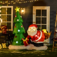 HOMCOM Opblaasbare kerstman met kerstboom(m-2)