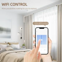 HOMCOM 1.95-3.6 Meters Automatic Electric Curtain Track with Remote Alexa Google Voice WiFi App Control 196x5x5cm White(m-5)