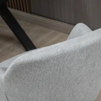 HOMCOM Butaca de Salón Sillón Tapizado en Lino Sintético con Reposabrazos y Patas de Acero 59,5x59,5x78,5 cm Gris(m-7)