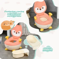 ZONEKIZ Orinal Infantil WC Aprendizaje Orinal para Bebé de 6-36 Meses en Forma de Zorro Tapa Antideslizante 34,5x35x23 cm Rosa(m-6)