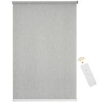 HOMCOM Thermorollo mit Fernbedienung, USB-Schnittstelle, aufladbarer Akku, 120 cm x 7 cm x 180 cm, Grau(m-1)