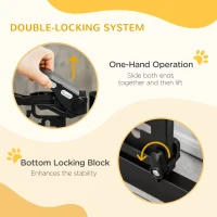 PawHut 74-80 cm Pressure Fit Safety Gate for Doorways and Staircases, Dog Gate, Pet Barrier for Hallways with Auto Close, Double Locking(m-4)