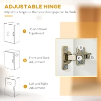 HOMCOM Kitchen Cupboard with 6-tier Shelving, Freestanding Storage Cabinet, Pantry Cupboard with 3 Open Compartments and Double-door Cabinet with Adjustable Shelves, White(m-7)