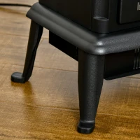 HOMCOM Elektrokamin LED-Kamin, Infrarotheizung bis 32° C, Fernbedienung, 42,2 x 27,2 x 57 cm, Schwarz(m-8)