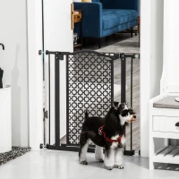 PawHut 74-80 cm Pressure Fit Safety Gate for Doorways and Staircases, Dog Gate, Pet Barrier for Hallways with Auto Close, Double Locking(m-2)