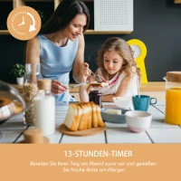 HOMCOM Brotbackautomat mit 12 Backprogrammen 3 Backfarben und 2 Brotgrößen 600W Brotmaschine mit Beobachtungsfenster 13-Stunden-Timerfunktion Edelstahl Weiß 40,7 x 28,2 x 29,9 cm(m-6)