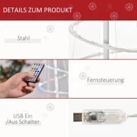 Choinka spiralna LED Outsunny choinka z 135 mini lampkami lekka choinka do pomieszczeń i na zewnątrz dekoracja świąteczna PP tworzywo sztuczne metal kolor biały Ø55 x 183 cm(m-6)