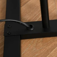 HOMCOM lampa podłogowa z 3 oprawkami żarówek nowoczesna lampa stojąca E27/E26 z przełącznikiem nożnym do salonu sypialni stal kolor czarny 30 x 30 x 140 cm(m-8)