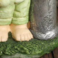 Outsunny Figurka ogrodowa "Mały chłopiec z latarnią" z LED solarnym światłem, Figurka ogrodowa(m-9)