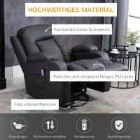 HOMCOM Massagesessel mit Wippfunktion, 8 Vibrationspunkte, 5 Modi, Wärmefunktion, 85  cm x 94 cm x 104 cm, Braun(m-6)