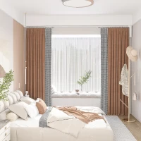 HOMCOM 1.95-3.6 Meters Automatic Electric Curtain Track with Remote Alexa Google Voice WiFi App Control 196x5x5cm White(m-10)