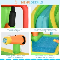 Outsunny Opblaasbaar springkasteel met glijbaan, springkussen, 2 waterbaden, bokszak, 478 x 440 x 210 cm(m-7)