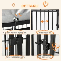 PawHut Kennel Recinto per Cani di Taglia Piccola e Media, Galline e Anatre con Tettuccio, 122x122x13 cm(m-7)