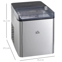HOMCOM Maszyna do lodu, 15 kg/24h 1,6 L Wytwornica lodu Ice Maker Czarny(m-3)
