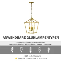 Żyrandol Lampa wisząca 4-punktowa Oprawa zwieszana z regulacją wysokości wiszący łańcuch(m-6)