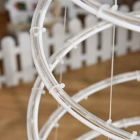 Choinka spiralna LED Outsunny choinka z 135 mini lampkami lekka choinka do pomieszczeń i na zewnątrz dekoracja świąteczna PP tworzywo sztuczne metal kolor biały Ø55 x 183 cm(m-9)