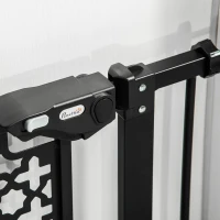 PawHut 74-80 cm Pressure Fit Safety Gate for Doorways and Staircases, Dog Gate, Pet Barrier for Hallways with Auto Close, Double Locking(m-9)