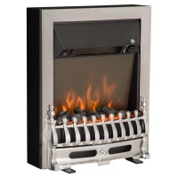 HOMCOM Elektrokamin mit Heizung, elektrischer Kamin mit LED Flammeneffekt, 1000/2000W Dekokamin, elektrisch Kaminfeuer Kaminofen, Silber(m-1)