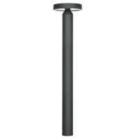 Outsunny Gartenlampe, Wegleuchte, Pfostenlicht mit LEDs, wetterbeständig, 20 cm x 20 cm x 90 cm, Dunkelgrau(m-8)