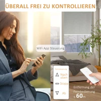 HOMCOM Thermorollo mit Fernbedienung, USB-Schnittstelle, aufladbarer Akku, 120 cm x 7 cm x 180 cm, Grau(m-9)