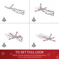 HOMCOM Indoor Christmas Tree Artificial Berry Xmas Decoration with Metal Stand and 184 Tips (5FT(150CM))(m-7)