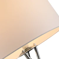 HOMCOM Vloerlamp staande lamp stoffen kap driedubbele metalen voet zilver + wit 48 x4 8 x 162(m-8)