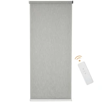 HOMCOM Roleta Termiczna z Pilotem, Złączem USB, Akumulatorem, 80 cm x 180 cm x 7 cm, Szara(m-1)