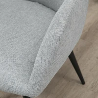 HOMCOM Butaca de Salón Sillón Tapizado en Lino Sintético con Reposabrazos y Patas de Acero 59,5x59,5x78,5 cm Gris(m-9)
